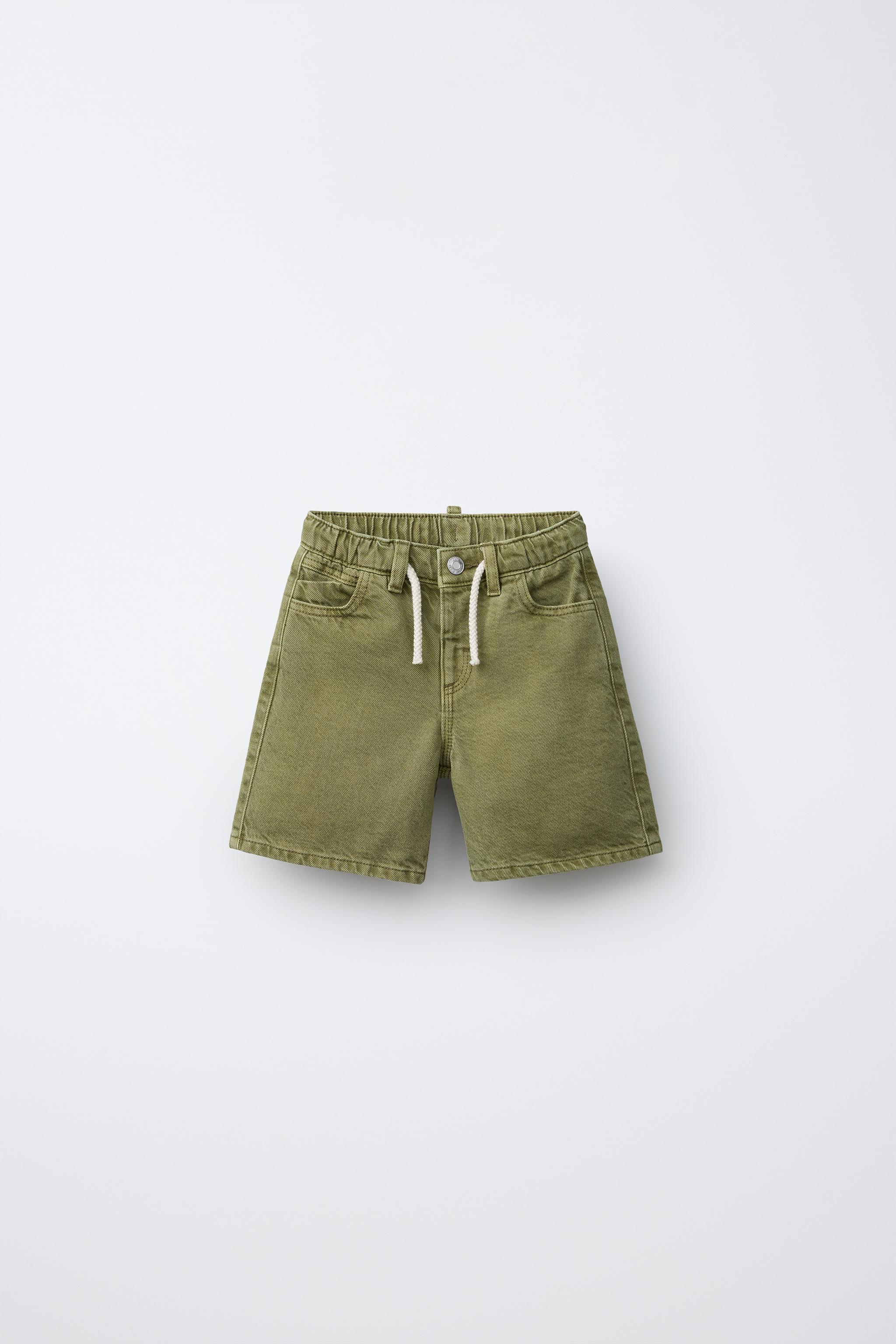SHORT EN SERGÉ À POCHE CARREAUX